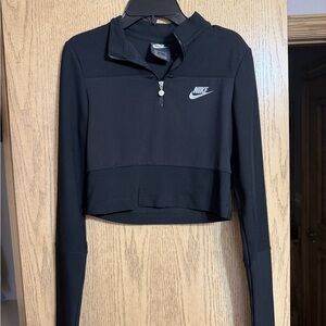Nike Black Cropped Quarter-Zip Pullover